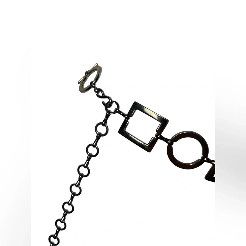 Metal chunky Silver chain statement belt silver one size womens